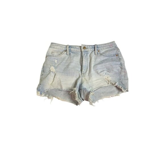 Universal Thread Cut-Off High Rise Shortie Short Women's Size 6/28 Blue Raw Hem - Picture 1 of 6